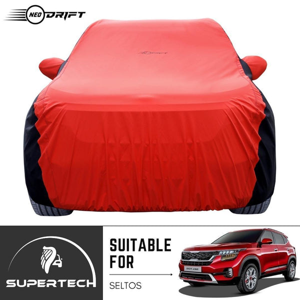 Neodrift® - Car Cover for SUV Toyota Hilux-#Material_SuperTech (₹6499/-)#Color_Red+Black