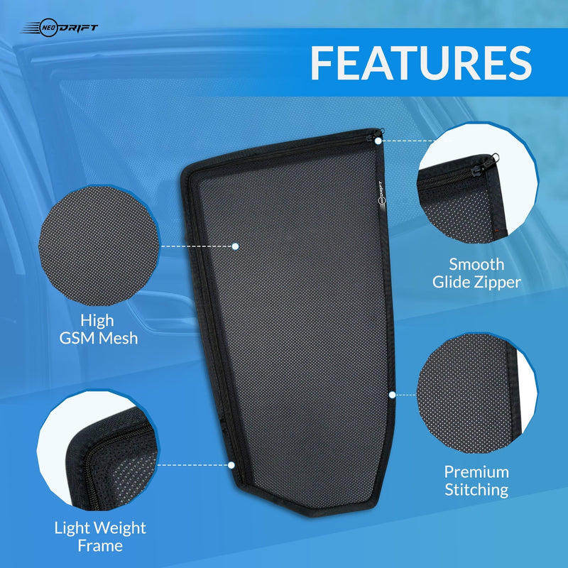 Neodrift 'NeoShade' Magnetic Car Sunshades for Honda Amaze (Set of 4pcs.)