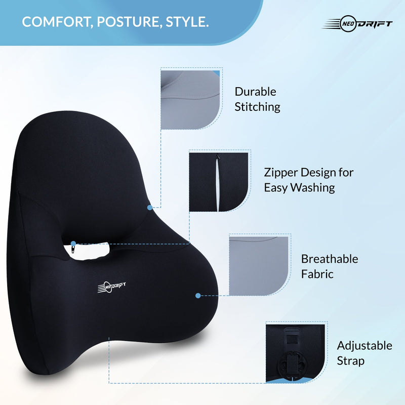 Neodrift Orthopaedic Back Cushions for Back Support in Car/Office/Home Seat