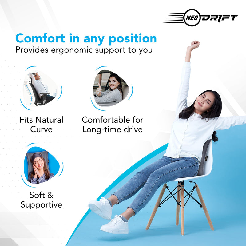 Neodrift Orthopaedic Back Cushions for Back Support in Car/Office/Home Seat