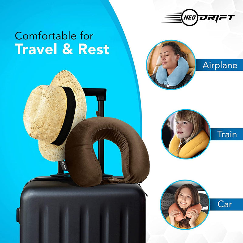 Neodrift® 'TravelNeck' - Memory Foam Travel Pillow for Neck Support-