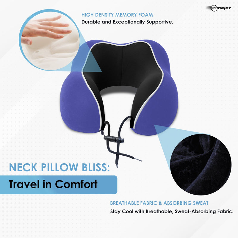 Neodrift 'TravelNeck' - Memory Foam Travel Pillow for Neck Support