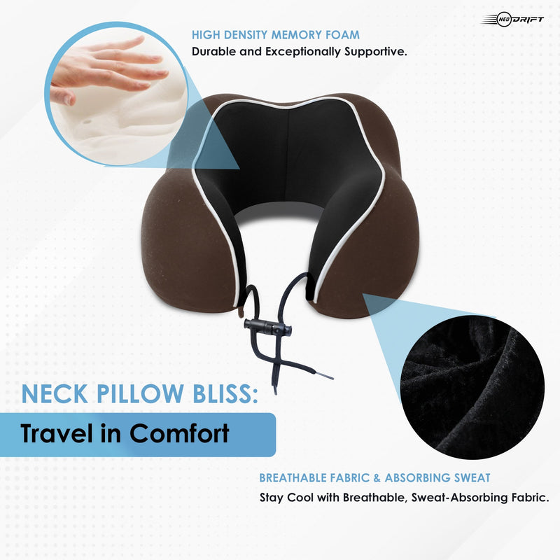 Neodrift 'TravelNeck' - Memory Foam Travel Pillow for Neck Support