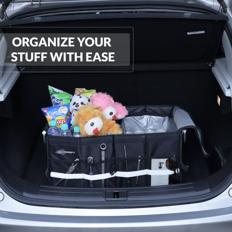 Neodrift® 'Trunk Master' - Multi-Compartment Car Organizer for Garage, Sedan, SUV, Minivan-