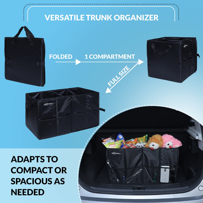 Neodrift® 'Trunk Master' - Multi-Compartment Car Organizer for Garage, Sedan, SUV, Minivan-